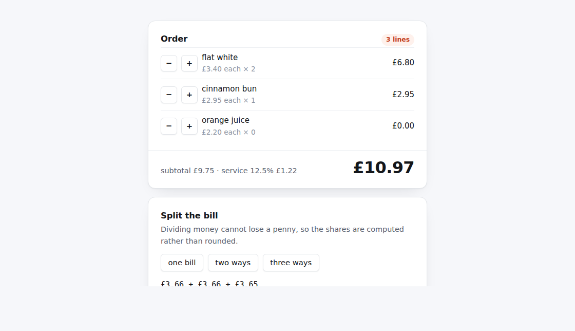 Cart.sbmx running in a browser