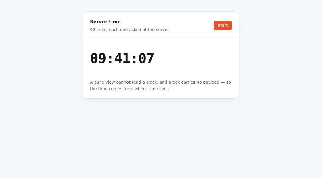 Clock.sbmx running in a browser