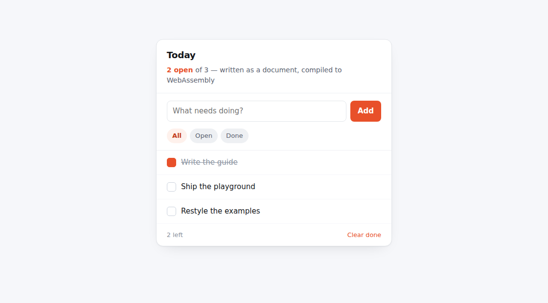 Showcase.sbmx running in a browser